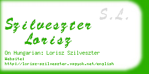 szilveszter lorisz business card